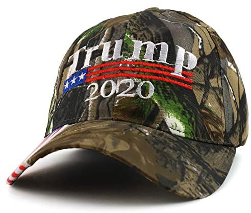 Trendy Apparel Shop Trump 2020 Embroidered USA Flag Designed Bill Baseball Cap