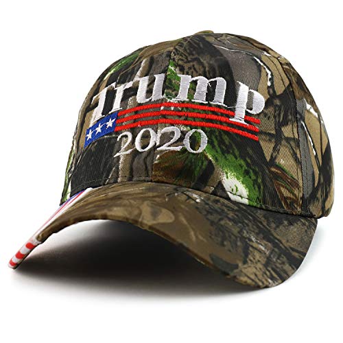 Trendy Apparel Shop Trump 2020 Embroidered USA Flag Designed Bill Baseball Cap