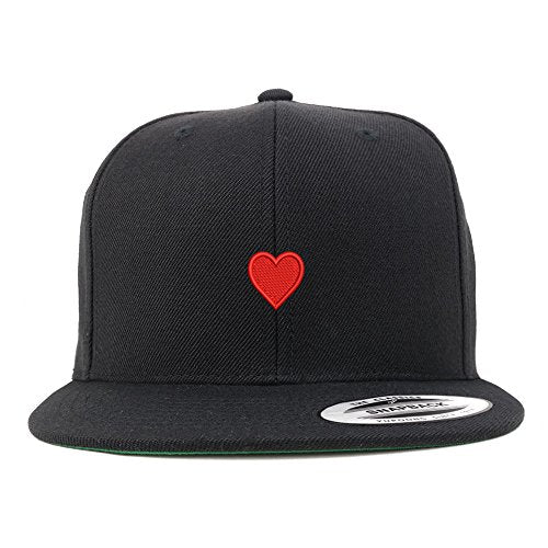 Trendy Apparel Shop Emoticon Heart Embroidered Flat Bill Snapback Baseball Cap
