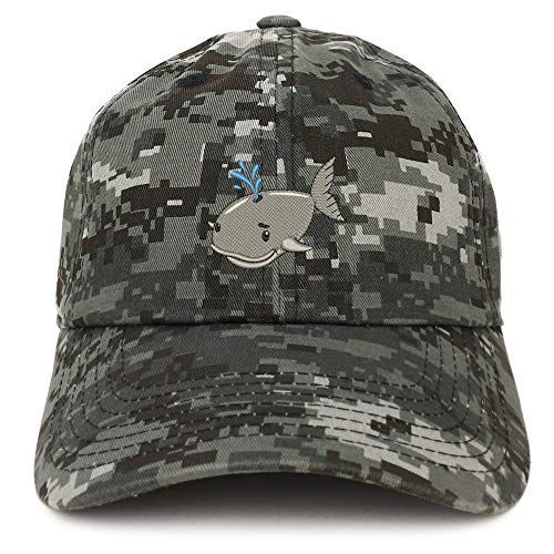 Trendy Apparel Shop Baby Whale Embroidered Soft Crown 100% Brushed Cotton Cap