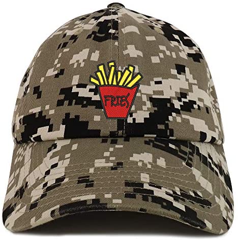 Trendy Apparel Shop Fries Embroidered Soft Crown 100% Brushed Cotton Cap
