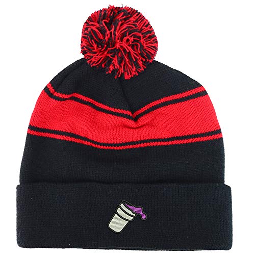 Trendy Apparel Shop Double Cup Morning Coffee Striped Short Beanie