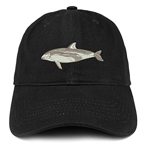 Trendy Apparel Shop Pacific White Dolphin Embroidered Brushed Cotton Cap