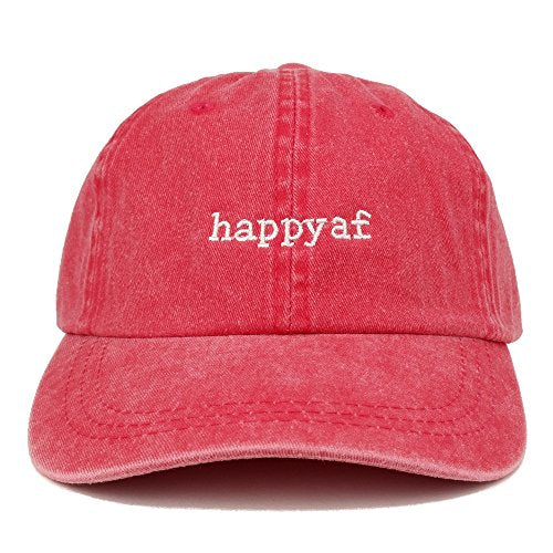 Trendy Apparel Shop Happyaf Embroidered Pigment Dyed Washed Cotton Cap