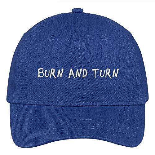 Trendy Apparel Shop Burn and Turn Embroidered Soft Crown 100% Brushed Cotton Cap