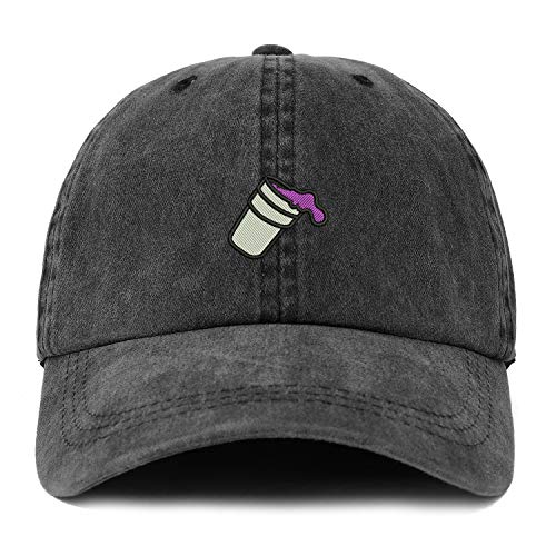 Trendy Apparel Shop XXL Double Cup Morning Coffee Embroidered Unstructured Washed Pigment Dyed Baseball Cap