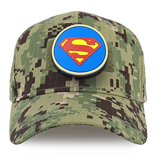 Trendy Apparel Shop Youth Superman Circular Rubber Patch On Structured Tactical Cap
