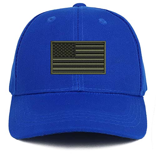 Trendy Apparel Shop USA Olive Flag Embroidered Youth Size Kids Structured Baseball Cap