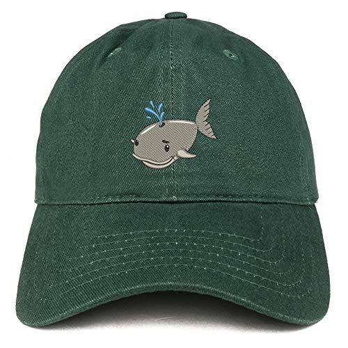 Trendy Apparel Shop Baby Whale Embroidered Soft Crown 100% Brushed Cotton Cap