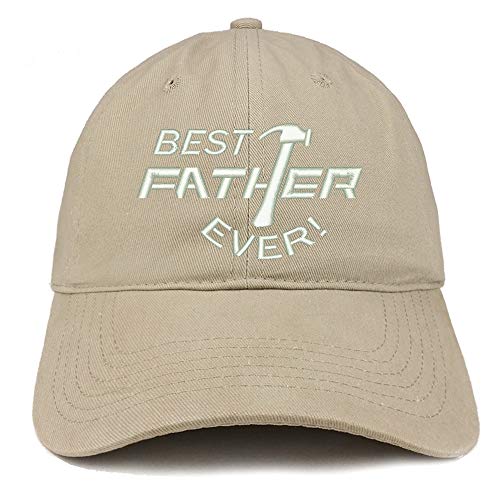 Trendy Apparel Shop Best Father Ever Embroidered Soft Crown 100% Brushed Cotton Cap