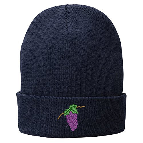 Trendy Apparel Shop Grape Embroidered Winter Knitted Long Beanie