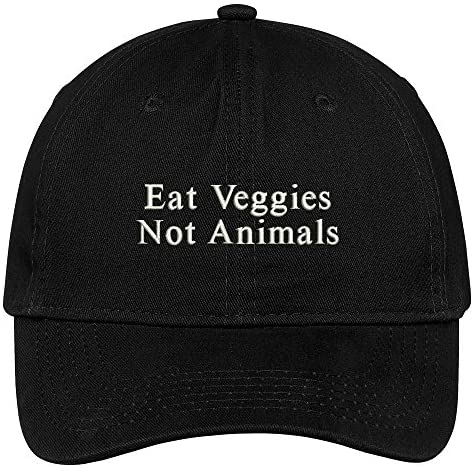 Trendy Apparel Shop Eat Veggies Not Animals Embroidered Cap Premium Cotton Dad Hat