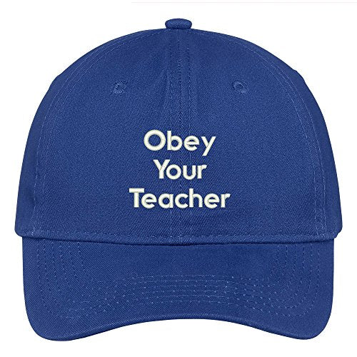 Trendy Apparel Shop Obey Your Teacher Embroidered Brushed 100% Cotton Baseball Cap
