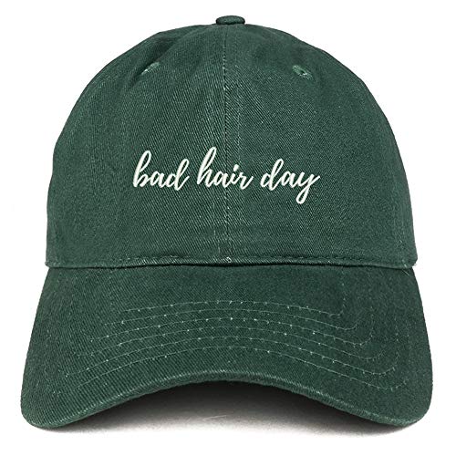 Trendy Apparel Shop Bad Hair Day Embroidered Brushed Cotton Cap