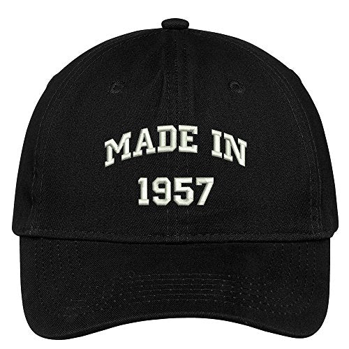 Trendy Apparel Shop Made in 1957-62nd Birthday Embroidered Brushed Cotton Baseball Cap