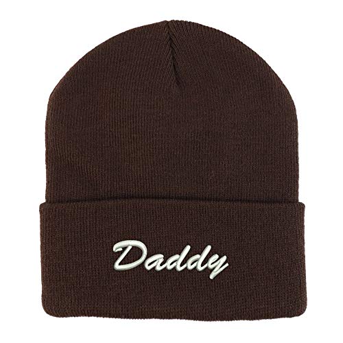 Trendy Apparel Shop Daddy Script Font Embroidered Winter Long Cuff Beanie