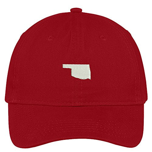 Trendy Apparel Shop Oklahoma State Map Embroidered Low Profile Soft Cotton Brushed Baseball Cap