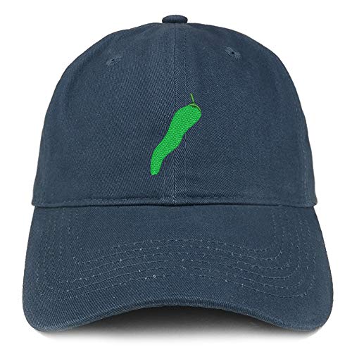 Trendy Apparel Shop Jalapeno Pepper Embroidered Soft Crown 100% Brushed Cotton Cap