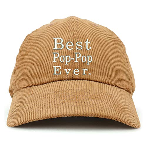 Trendy Apparel Shop Best Pop Pop Ever Cotton Corduroy Unstructured Baseball Cap