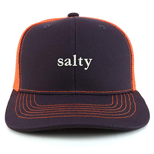 Trendy Apparel Shop Salty Embroidered Cotton Two Tone Trucker Baseball Cap