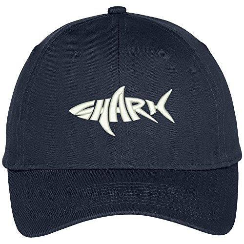 Trendy Apparel Shop Shark Embroidered Adjustable Baseball Cap