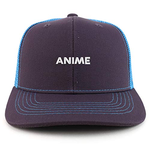 Trendy Apparel Shop Anime Cotton Two Tone Mesh Back Trucker Baseball Cap