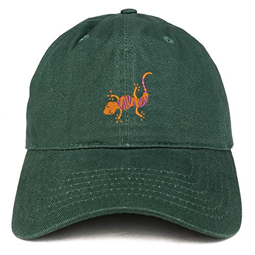 Trendy Apparel Shop Lizard Embroidered Soft Crown 100% Brushed Cotton Cap