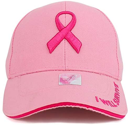 Trendy Apparel Shop Breast Cancer Pink Ribbon Survive Embroidered Baseball Cap