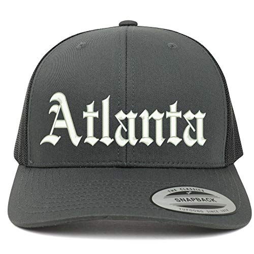 Trendy Apparel Shop Old English Font Atlanta City Embroidered 6 Panel Mesh Cap