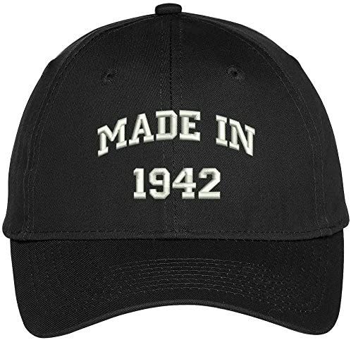 Trendy Apparel Shop Made In 1942-75th Birthday Embroidered High Profile Adjustable Baseball Cap