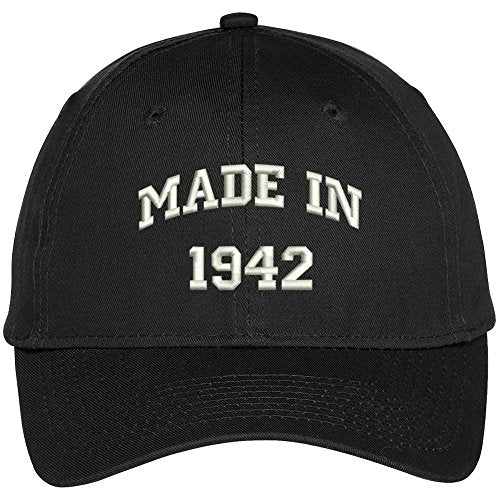 Trendy Apparel Shop Made In 1942-75th Birthday Embroidered High Profile Adjustable Baseball Cap