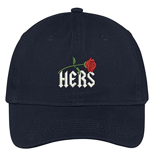 Trendy Apparel Shop Hers Rose Embroidered Low Profile Soft Cotton Brushed Baseball Cap