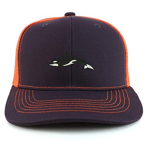 Trendy Apparel Shop Orca Killer Whale Two Tone Mesh Back Trucker Baseball Cap