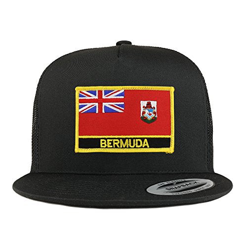 Trendy Apparel Shop Bermuda Flag 5 Panel Flatbill Trucker Mesh Snapback Cap