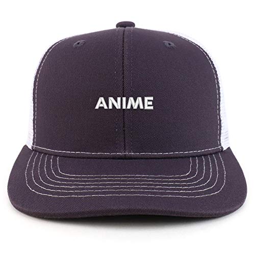 Trendy Apparel Shop Anime Cotton Two Tone Mesh Back Trucker Baseball Cap