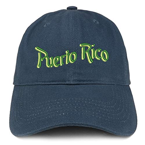 Trendy Apparel Shop Puerto Rico Embroidered Soft Crown 100% Brushed Cotton Cap
