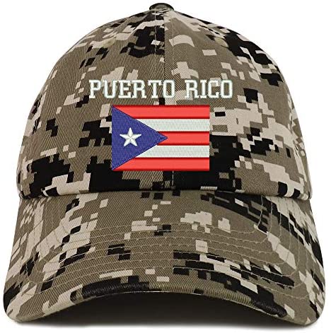 Trendy Apparel Shop Puerto Rico Embroidered Soft Crown 100% Brushed Cotton Cap