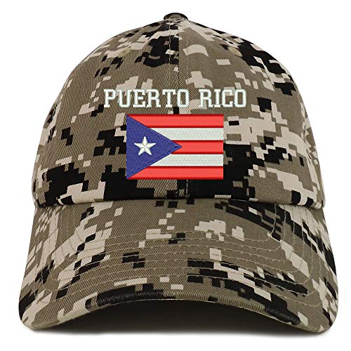 Trendy Apparel Shop Puerto Rico Embroidered Soft Crown 100% Brushed Cotton Cap