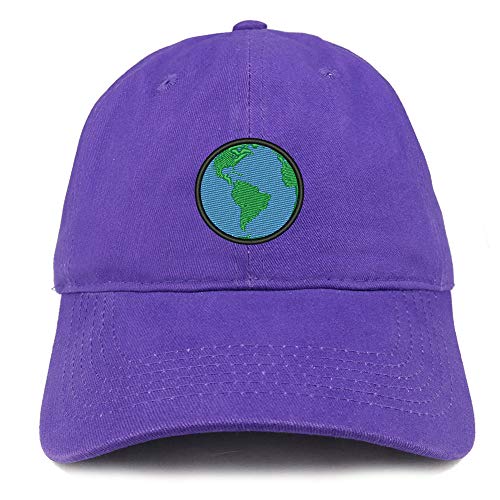 Trendy Apparel Shop Small Earth Embroidered Soft Crown 100% Brushed Cotton Cap