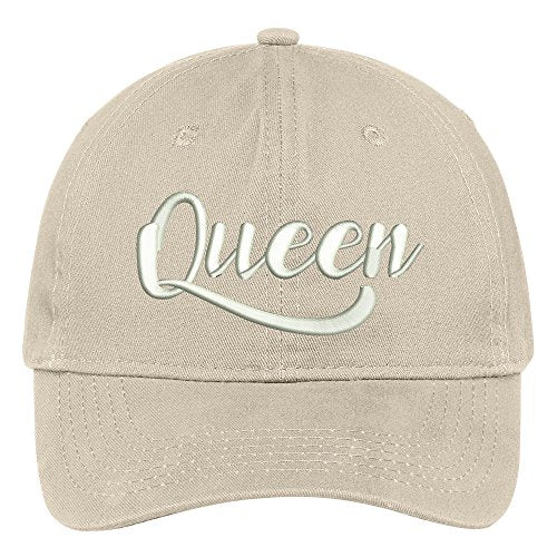 Trendy Apparel Shop Queen Script Embroidered Soft Crown 100% Brushed Cotton Cap