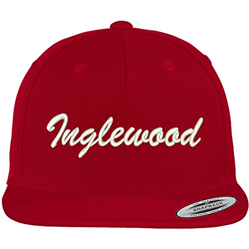Trendy Apparel Shop Inglewood Embroidered Flat Bill Adjustable Snapback Cap