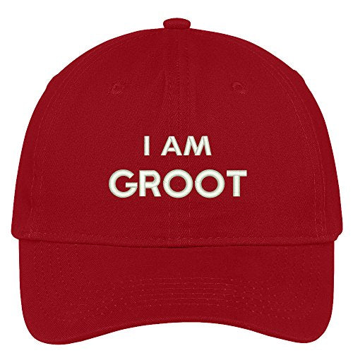Trendy Apparel Shop I Am Groot Embroidered Soft Low Profile Adjustable Cotton Cap