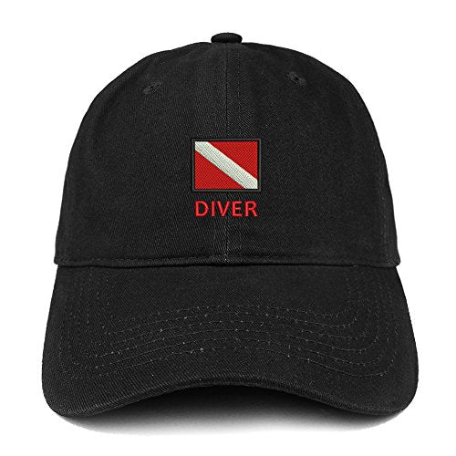 Trendy Apparel Shop Diver Flag Embroidered Low Profile Soft Cotton Baseball Cap