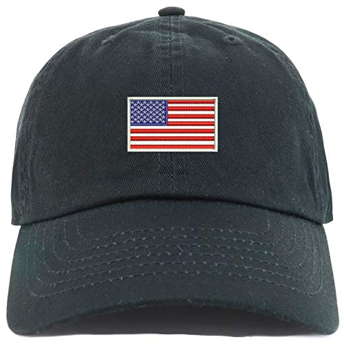 Trendy Apparel Shop Youth Sized White American Flag Embroidered Adjustable Unstructured Baseball Cap