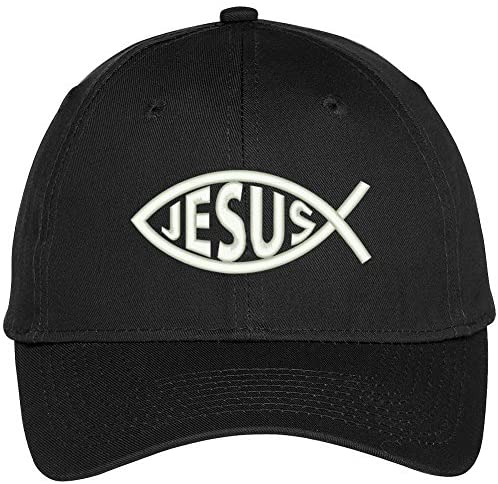 Trendy Apparel Shop Jesus Christ Fish Symbol Embroidered Baseball Cap