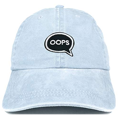 Trendy Apparel Shop Oops Patch Pigment Dyed Washed Baseball Cap