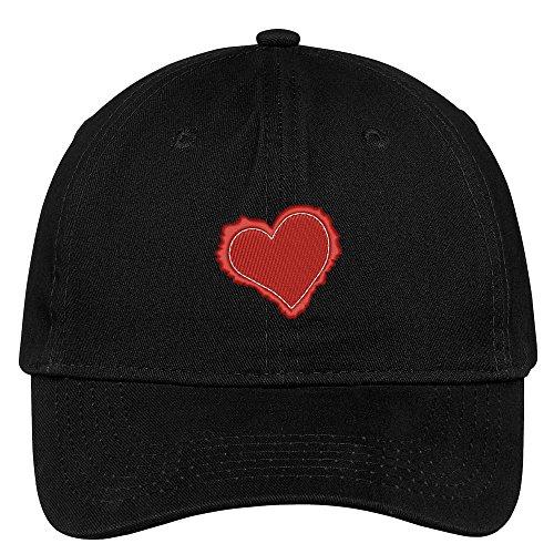 Trendy Apparel Shop Heart Embroidered Low Profile Cotton Cap Dad Hat
