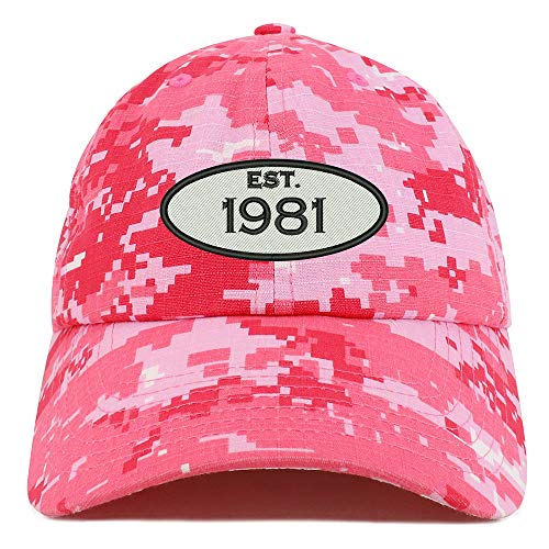 Trendy Apparel Shop 40th Birthday Established 1981 Soft Crown Brushed Cotton Cap