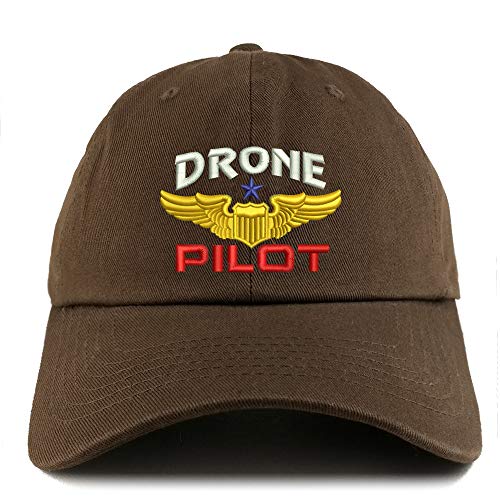 Trendy Apparel Shop Drone Pilot Aviation Wing Embroidered Low Profile Soft Cotton Dad Hat Cap