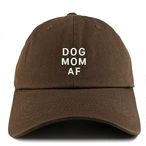 Trendy Apparel Shop Dog Mom AF Embroidered Solid Adjustable Unstructured Hat